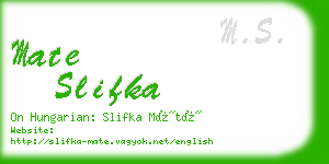 mate slifka business card